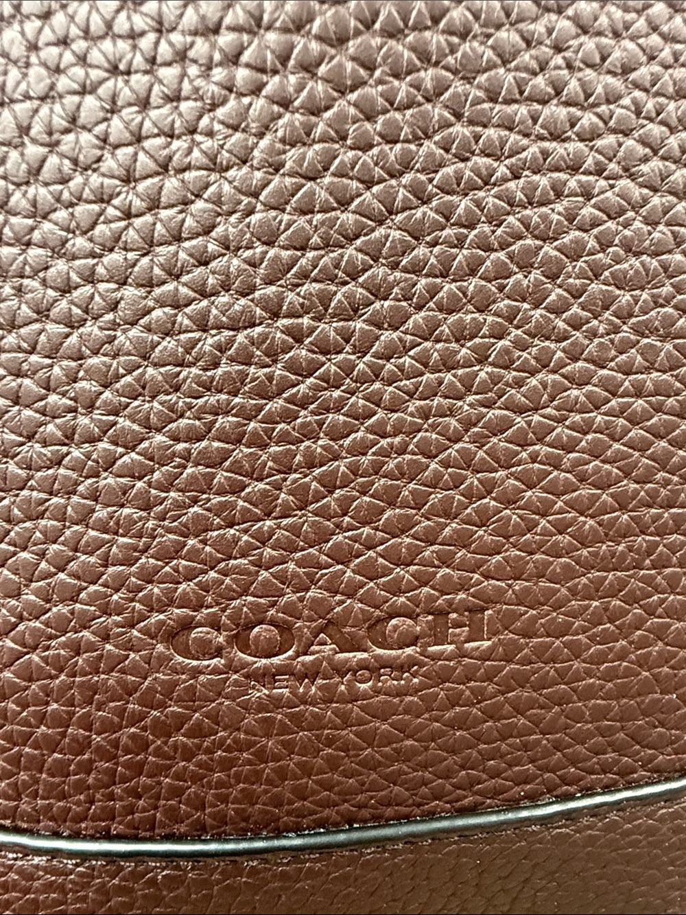 Coach Men's Pebbled Leather Sling Bag in Wine and Black - Picture 2 of 9